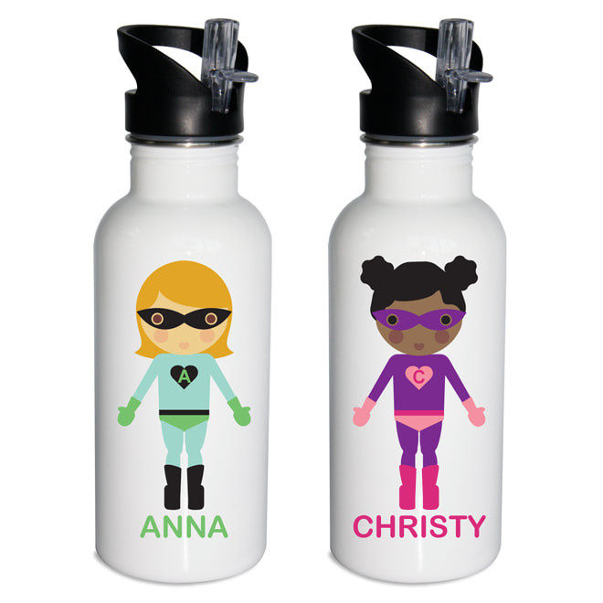 Little Me Girl Super Hero - Water Bottle